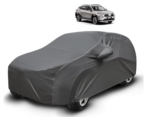 Image of Auto Hub Waterproof Car Cover Compatible with Taisors with Mirror Pockets, Soft Cotton Lining, Taisors Car Cover Waterproof, Grey
