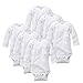 Gerber Baby 6-Pack Long-Sleeve Onesies Bodysuit, White, 12 Months