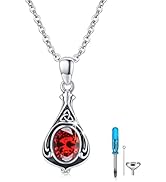 Cremation Jewelry for Ashes 925 Sterling Silver Urn Necklace Cremation Necklaces Teardrop Birthst...