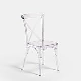 Biscottini Sillas de policarbonato Transparente – Silla de Cocina apilable – Sillón de Comedor Dormitorio – Sillones de plástico de Exterior de diseño Moderno para Bodas y Ceremonias