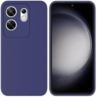 Silicone Case Compatible with Infinix Zero 30 (4G) Soft Silicone Gel Rubber Shockproof Cover Matte Finish with Cloth Inner Lining (Navy)