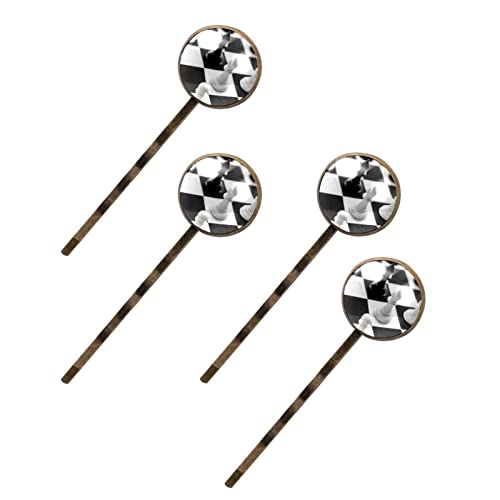 Épingles à cheveux pour femme pinces décoratives blanches et noires lot de 4