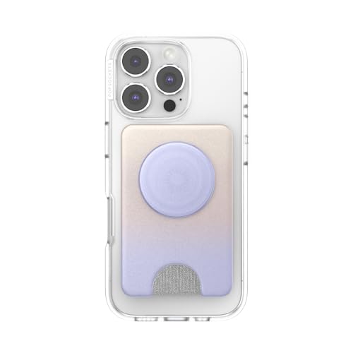 Image of PopSockets Phone Wallet for MagSafe, Phone Card Holder with Grip, Cute - Metallic Morning Haze