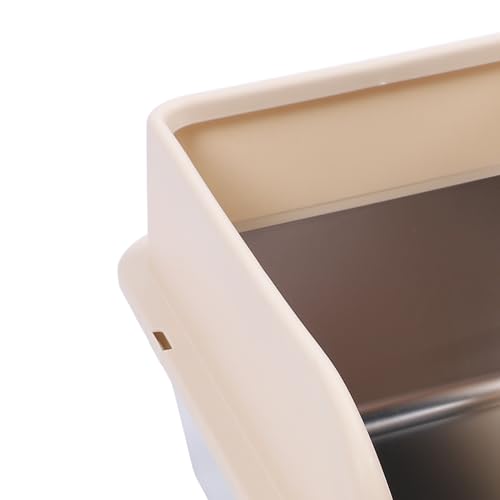 Caixa de Areia de Gato de Aço Inoxidável Fechado, Caixa de Areia de Ninhada de Alta Lidra de Alta Ca