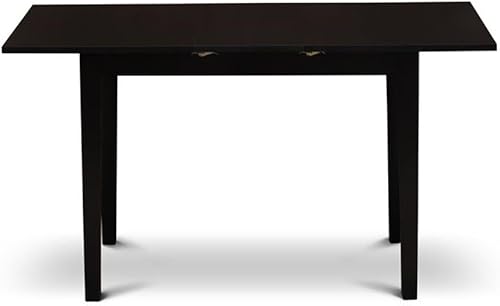 Miniatura 4 de East West Furniture NFT-BLK-T Norfolk - Mesa de comedor rectangular con hojas de mariposa, 32 x 54 pulgadas, color negro
