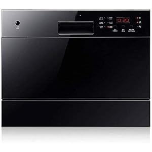 DJDLLZY Draagbare vaatwassers Compact aanrecht vaatwasser 6 plaatsinstellingen Draagbare ingebouwde vaatwasser voor…