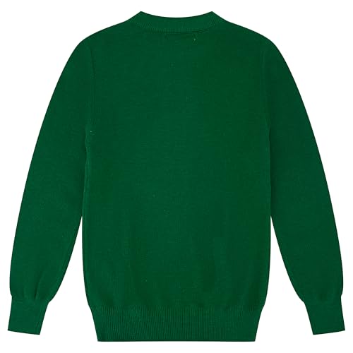 Image of CUNYI Boys Girls Crewneck Sweater Long Sleeve School Uniform Pullover Thermal Wool Solid Knit Top