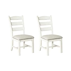 Signature Design by Ashley Valebeck Vintage Farmhouse Cushioned Dining Chair, 2 Count, Whitewash 31pWuiX sYL. SS280