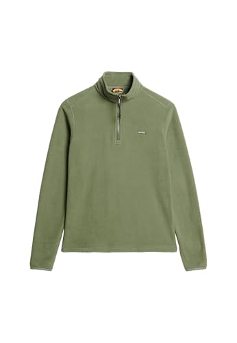 Superdry Damen Polar Fleecepullover mit halbem Reißverschluss Lorbeer Kaki 36