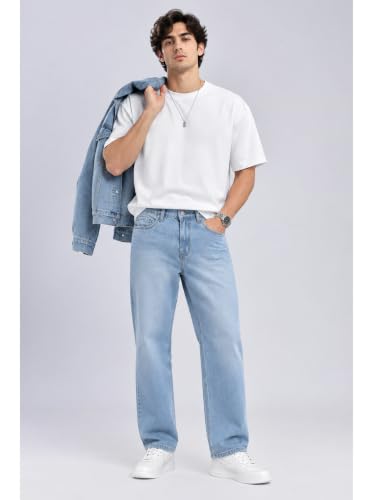 Image of INKD Men's Relaxed Fit Jeans - 100% Cotton | Jeans for Men | Mid-Rise | Pants for Men | Comfortable Dailywear
