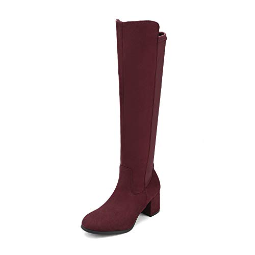 DREAM PAIRS Women's Knee High Stretchy Fashion Boots 6.5 Burgundy