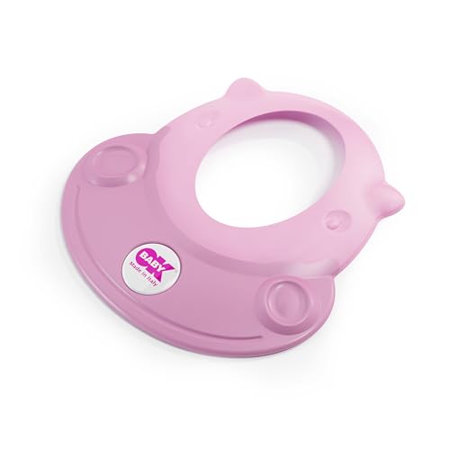 OKBABY Visera De Baño Hippo- Material Libre De Bpa - Protege Los Ojos Y Los Oídos Del Agua - Se Adapta A La Forma De La Cabeza De 45 A 50 Cm - Gorro De Protección Suave Para La Ducha Y El Baño -, Rosa