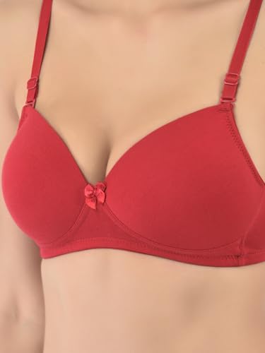 Image of Softline Women's Cotton-Rich Wire-Free Padded Bra | Full Coverage, Seamless & Breathable for Everyday Comfort | Soft Fabric with Supportive Fit for All-Day Wear