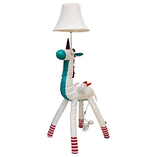 HERBESTBAY Floor Lamp, Easy-Care Artificial Leather Kids Floor Lamp for Bedroom, 51 Inch Tall White Unicorn Hand-Stitched Design Standing Lamp, Package Come with an E26 LED Bulb (White Unicorn)
