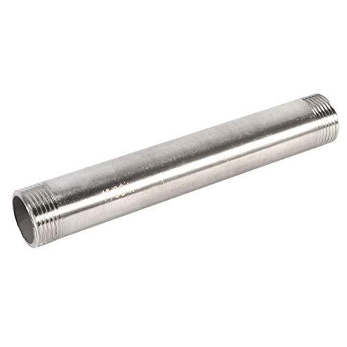 DEWIN Tubo roscado, 1 Pieza de Acero Inoxidable SS304 Macho x Macho roscado de 200 mm BSP 1 Pulgadas