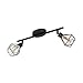 Produktbild EGLO Deckenlampe Zapata 1, 2 flammige Vintage Deckenleuchte 2-flammig im Retro Look, Deckenspot aus Stahl, Glas: amber, Fassung: G9, schwarz