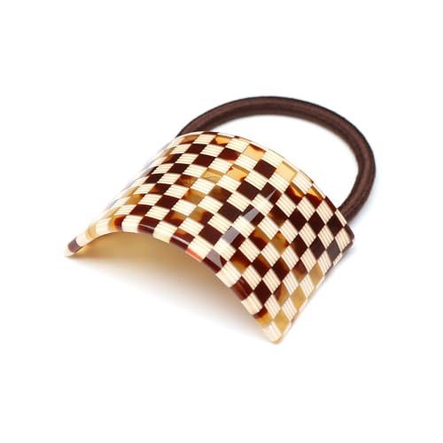 QinGoo Elastico per Capelli Donna in Acetato, Accessorio per Capelli, Elegante e Versatile, 1 pezzo, Brown