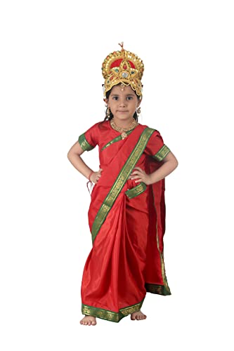 Image of BookMyCostume Rani Sita Girls and Women Fancy Dress Costume | Ramlila Dussehra Ramayana Mythology 4-5 years
