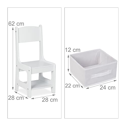 Relaxdays Tavolino Set 2 Sedie, da Interno, con 2