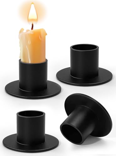 Aileem 4Pcs Schwarz Kerzenständer, Vintage-Eisen-Kerzenhalter,...
