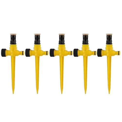 Huudngeje Serie de Aspersores para Huertos y Plantas, Aspersor de Clavija, Aspersor Enterrado Atomizador Ajustable, Enchufe de Amarillo