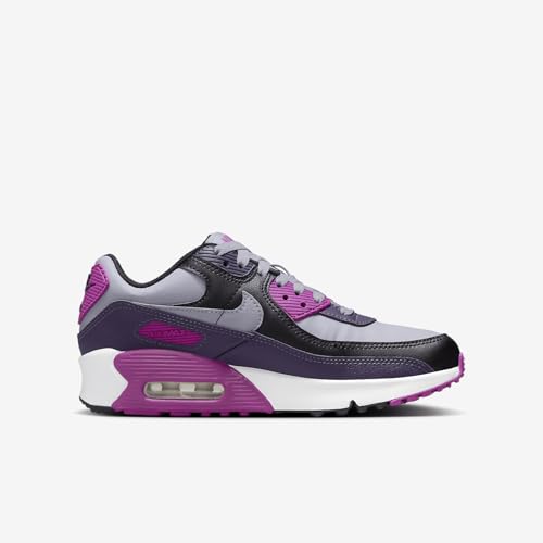 Nike Air Max 90 Big Kids' Shoes (HF6358-003, Cement Grey/Black/Dark Raisin/Cement Grey) Size 6.53