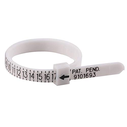 Betued Pulsera de plastico, Nueva Medida de medidor de Anillos de los EE. UU, Probador de Anillos de Bodas con Varilla de Dedo Herramienta de Medida de Dedo Cover