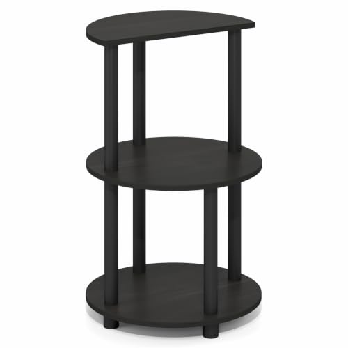 Furinno Turn-N-Tube Side Table, 3-Tier Round Modern End Table, Half Round Table Top Night Stand, Toolless Nightstand, Bedside Table, Open Shelf, for Living Room, Bedroom, Espresso - image 4