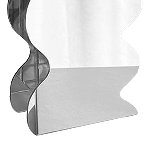 Naroote Acrylic Flower Vase, Many Uses Mirror Vase, Clear Wavy Shape Modern Waterproof Vase for Office Decoration (Mirror) - Image 4