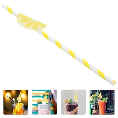 Pitillos de papel amarillo limón 20 pcs Gadpiparty miniatura 4