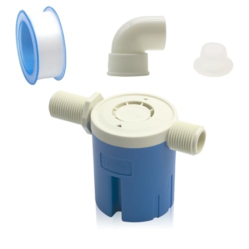 Makerele 1/2”to 1" Float Valve Top/Side Water Inlet Automatic Water Level Control valve for Tanks, Pool, Pond, Livestock Troughs (Side 1")