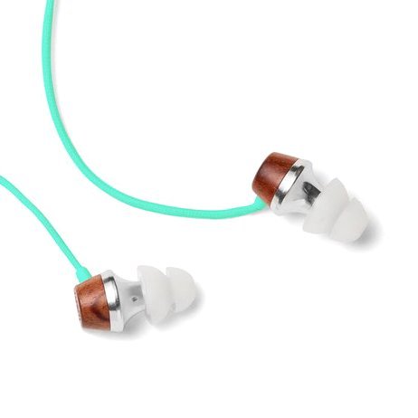 Symphonized Aln Premium Genuine Wood In-Ear Noise-Isolating Headphones, Earbuds, Earphones With Mic (Turquoise) #TOP23