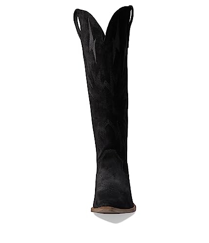 Image of Dingo Womens Thunder Road Embroidered Snip Toe Casual Boots Knee High Mid Heel 2-3 inch