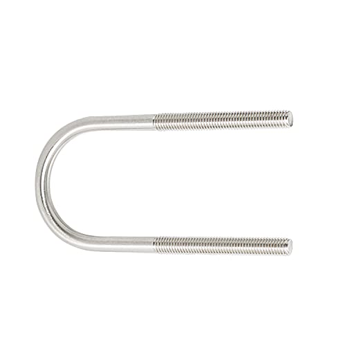 Image of Round U-Bolts 1.77 inch(45mm) Inner Width M8 Thread 304 Stainless Steel Silver with Plates Nuts Flat Washers for Car /RV /Trailer Bumper, 2Pcs