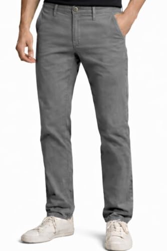 Image of Louis Philippe Men's Slim Fit 5 Pocket Made of Stretch Fabric Solid Casual Trouser