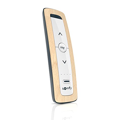 Somfy Situo 5 RTS Natural - Replacement Remote Control for Motorized Blinds, Shades, and Curtains - 5-Channel Handheld Remote - Trendy Natural Wood-Look Finish - #1870577