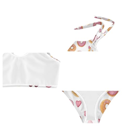 Wusikd Doughnuts Girls Swimsuits Two Piece Hearts Swimwear Bikini Set for for Girls Size 3T4