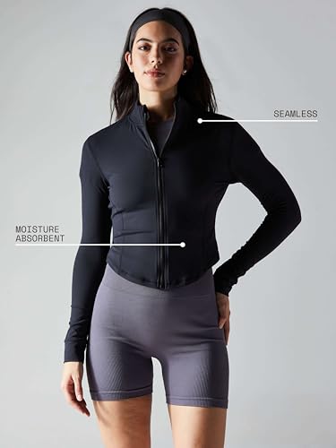 Image of CAVA Sculptor Jacket for Women | ADPT Nylon-Spandex, 4-Way Stretch, Moisture-Wicking, High Neck, Full Sleeves | Performance Activewear