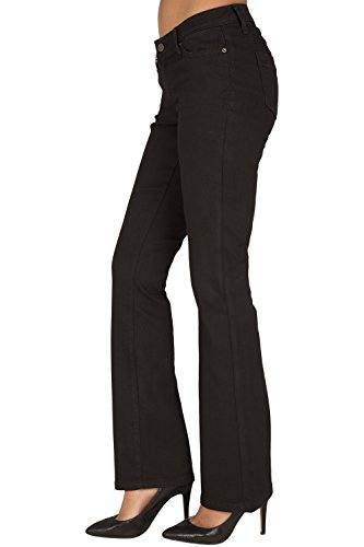 Poetic Justice Women's Curvy Fit Black Stretch Denim Basic Slim Bootcut Jeans Size 31X33