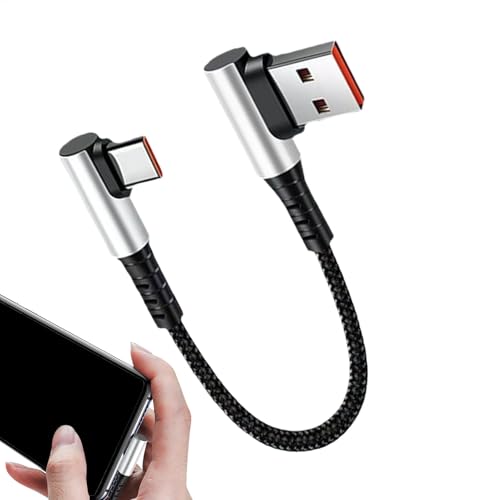 Cable de cargador USB C - Cable de carga de PC, carga rápida tipo C | Adaptador tipo C de ángulo recto, conector de alta velocidad duradero, cable de alimentación portátil tipo C, cable de datos