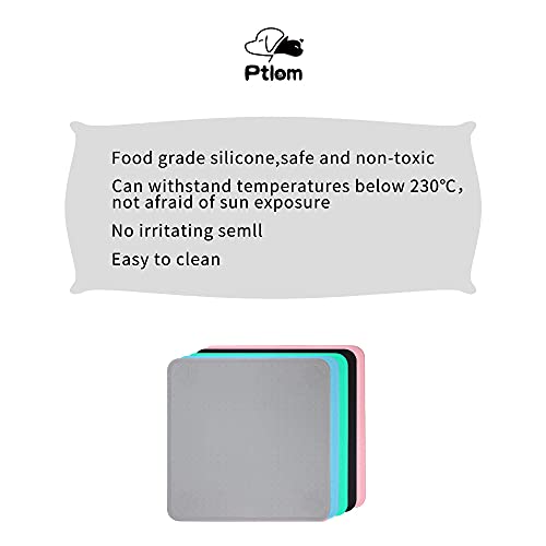 Ptlom Pet Placemat for Dog and Cat, Mat for Prevent Food and Water Overflow, Suitable for Medium and Small Pet,Silicone (13\" 13\", Grey) - Thumbnail 7