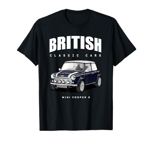 British Classic Car Dark Blue Mini sports car T-Shirt