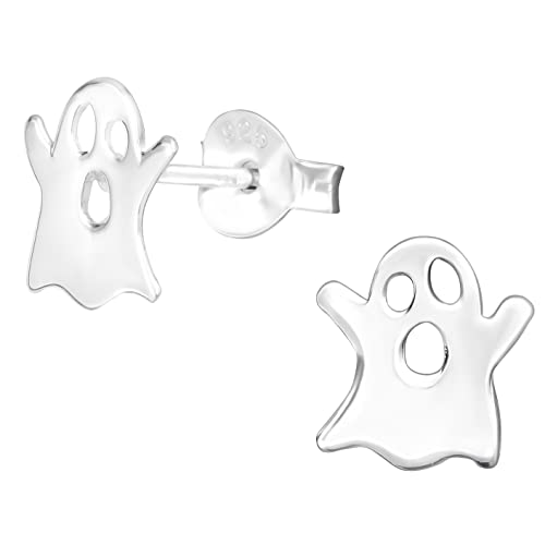 925 Sterling Silver Halloween Ghost Stud Earrings (Nickel Free) #TOP7