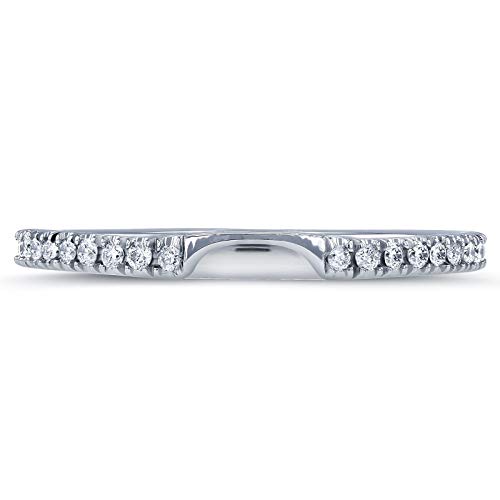 Kobelli Lab Grown Diamond Notched Shadow Wedding Band 1/8 Ctw 14K White Gold (Def/Vs), 5.5 #TOP1