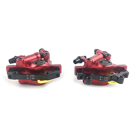 Catazer Mtb Road Hb-100 Mtb Road Line Pulling Hydraulic Disc Brake Calipers Front & Rear Mountain Bike Disc Brake E-Bike Disc Brake (1 Pair Red) #TOP7
