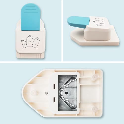 3 in 1 Craft Tag Punch Gift Tag Paper Punch，Paper Craft Tag Punch 1.5" 2" 2.5" with 1 Roll Hemp Rope 32.8 Feet Round Shape Small Hole Punch for Paper Crafting Scrapbooking Cards DIY Arts Crafts