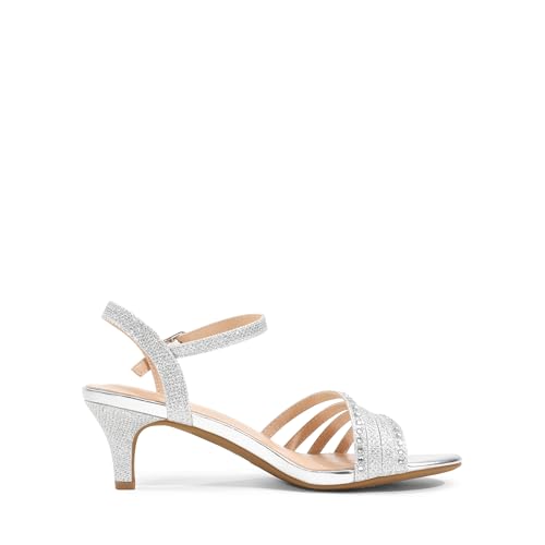 DREAM PAIRS Women's Kitten Heels Open Round Toe Comfortable Strappy Heels for Dressy Wedding Party Evening Sandals2