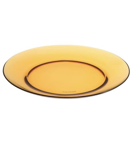 Duralex® Set of 6 LYS Amber Dinner Plate, 23cm / 9” Large Serving Plates Easy Stackable, Impact Resistant Tempered Glass Multipurpose Dinnerware Set – Made in France by Duralex - Image 2