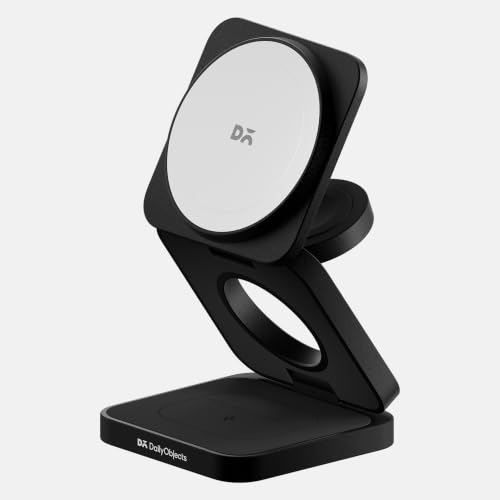 Image of DailyObjects Surge Foldaway 3-in-1 Qi2-Certified Magsafe-Compatible Wireless Charger | Compatible with iPhone 12 and Above & All Qi Enabled Phones, Earbuds, Smartwatches | Fast Charging
