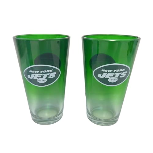 Great Branding New York Jets NFL Pint Gläser Glas Set 2er-Set 475 ml